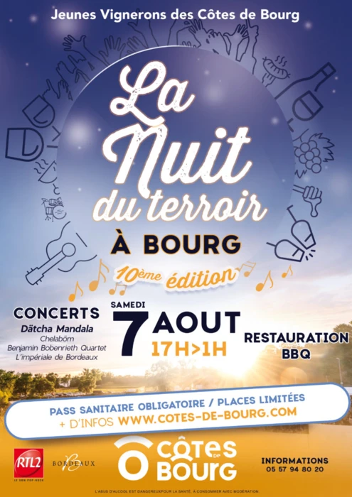 10E NUIT DU TERROIR DES CÔTES DE BOURG LE 7 AOÛT 2021